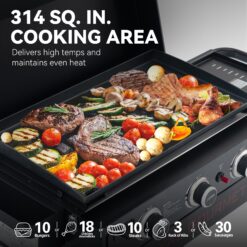 Royal Gourmet 3-Burner Griddle with Collapsible Stand 314-Sq. in Black Portable Liquid propane Grill