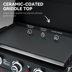 Royal Gourmet 3-Burner Griddle with Collapsible Stand 314-Sq. in Black Portable Liquid propane Grill