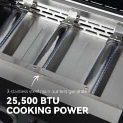 Royal Gourmet 3-Burner Griddle with Collapsible Stand 314-Sq. in Black Portable Liquid propane Grill