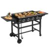Royal Gourmet 35'' Griddle with Folding Side Shelves 4 -Burner Liquid propane Flat Top Grill