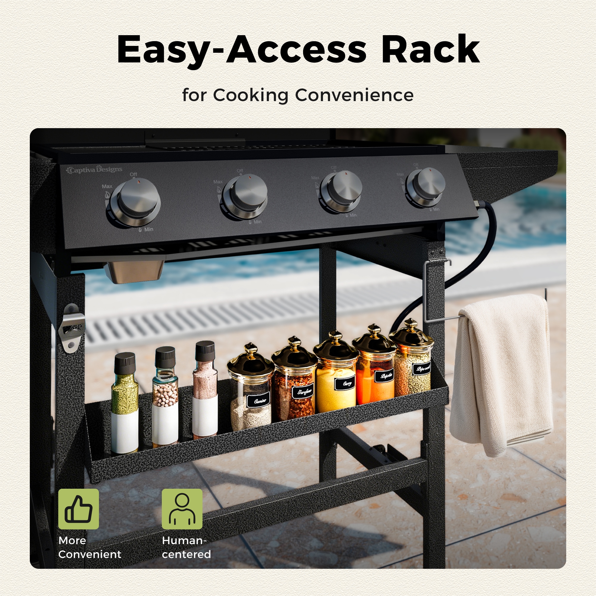 Sunshine Valley Grill and Griddle Combo 4 -Burner Liquid propane Flat Top Grill