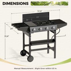 Sunshine Valley Grill and Griddle Combo 4 -Burner Liquid propane Flat Top Grill