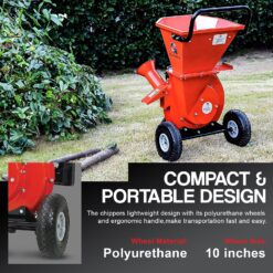 GreatCircleUSA Manual 7 -HP Gas Wood Chipper, 3-in Maximum Branch Diameter 2-Bushel Bag Included