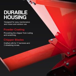 GreatCircleUSA Manual 7 -HP Gas Wood Chipper, 3-in Maximum Branch Diameter 2-Bushel Bag Included