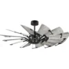 Progress Lighting Springer 52-in Matte Black with Rustic Charcoal Blades Ceiling Fan Light Kit Compatible and Remote Control Included 12 -Blade