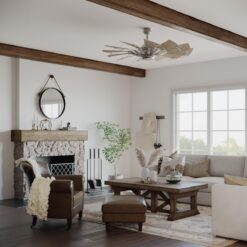 Progress Lighting Springer 52-in Antique Nickel with White Barnwood Blades Ceiling Fan Light Kit Compatible and Remote Control Included 12 -Blade