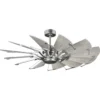 Progress Lighting Springer 52-in Antique Nickel with White Barnwood Blades Ceiling Fan Light Kit Compatible and Remote Control Included 12 -Blade