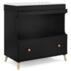 Delta Children Essex Convertible Changing Table with Drawer, Ebony/Natural