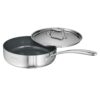 Tramontina Utsava Tri-Ply Clad Stainless Steel 2.9-Quart Saute Pan with Lid and Ceramic Non Stick Interior, Induction-Ready Cooking Pan
