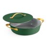 Tramontina Fiora 4.25-Quart Multipurpose Ceramic Non Stick Cooking Pan with Lid, Green