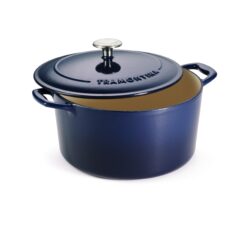 Tramontina Enameled Cast Iron Dutch Oven Pot with Lid, Round 6.5-quart, Blue