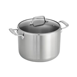 Tramontina Tri-Ply Clad Stainless Steel 8-Quart Stock Pot with Glass Lid, Induction-Ready Pasta Pot, Dishwasher-Safe, NSF-Certified