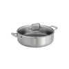 Tramontina Tri-Ply Clad Stainless Steel 6-Quart Braiser Pan with Glass Lid, Induction-Ready, Dishwasher-Safe, NSF-Certified