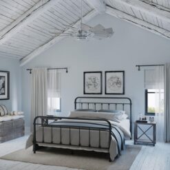 Progress Lighting Springer 52-in Antique Nickel with White Barnwood Blades Ceiling Fan Light Kit Compatible and Remote Control Included 12 -Blade