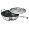 Tramontina Utsava Tri-Ply Clad Stainless Steel 3.75-Quart Wok with Lid and Ceramic Non Stick Interior, Induction-Ready Cooking Pan