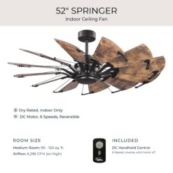 Progress Lighting Springer 52-in Architectural Bronze with Distressed Walnut Blades Ceiling Fan Light Kit Compatible and Remote Control Included 12 -Blade