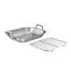 Tramontina 16.75-Inch Stainless Steel Roasting Pan with Rack, Flared Edge Turkey Roaster for Oven, Dishwasher Safe, Made in Brazil