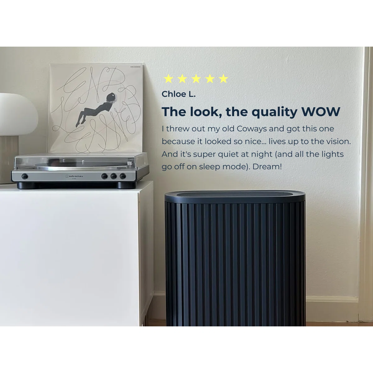 Windmill Smart 3-in-1 True HEPA Air Purifier, Natural Wood