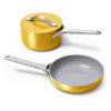 Caraway Mini Cookware Set - Non-Stick Ceramic Fry Pan (1.05 qt, 8") & Sauce Pan (1.75 qt) - Marigold