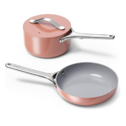 Caraway Mini Cookware Set - Non-Stick Ceramic Fry Pan (1.05 qt, 8") & Sauce Pan (1.75 qt) - Perracotta