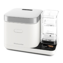 KitchenAid Grain and Rice Cooker 8 Cup with Automatically Sensing Integrated Scale + Water Tank, KGC3155, Porcelain White