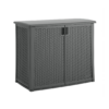 Suncast Resin Outdoor Storage Cabinet, Cool Gray Wicker Resin Outdoor Cabinet, Weatherproof, Lockable Outside Storage