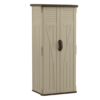 Suncast Vertical Shed, Compact Outdoor Storage System, 22 Cu. Ft. Capacity, Sand & Mustang