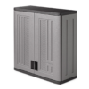 Suncast BMC3000 Cabinet-Resin Construction for Wall Mounted Garage Storage, 30.25" Organizer Doors & Slate Top, Silver/Platinum