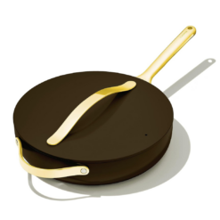 Caraway Nonstick Ceramic Sauté Pan with Lid (4.5 qt, 11.8") - Non Toxic, PTFE & PFOA Free - Black