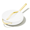 Caraway Nonstick Ceramic Sauté Pan with Lid (4.5 qt, 11.8") - Non Toxic, PTFE & PFOA Free - White