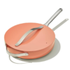 Caraway Nonstick Ceramic Sauté Pan with Lid (4.5 qt, 11.8") - Non Toxic, PTFE & PFOA Free - Perracotta