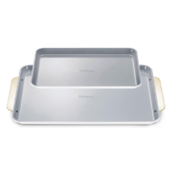 Caraway Non-Stick Ceramic Baking Sheet Duo - Naturally Slick Ceramic Coating - Non-Toxic, PTFE & PFOA Free - White