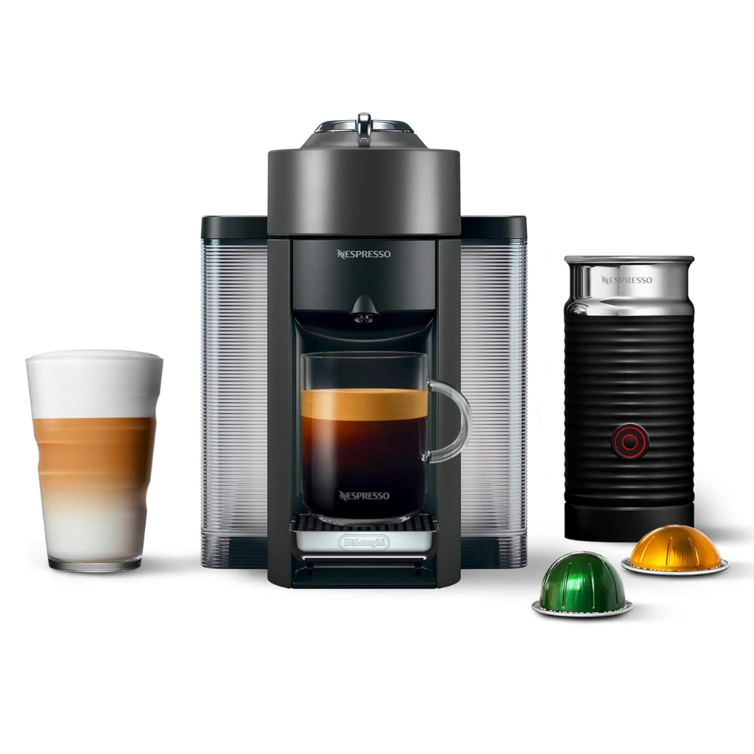 Nespresso Vertuo Coffee and Espresso Machine by De'Longhi with Milk Frother, 1000 Milliliters, Graphite Metal