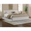 AFI King White Wood Platform Bed Storage with Headboard