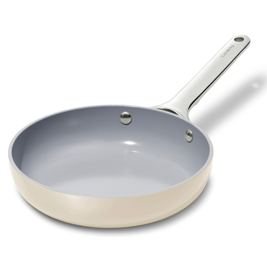Caraway Nonstick Ceramic Mini Fry Pan (1.05 qt, 8") - Non Toxic, PTFE & PFOA Free - Cream