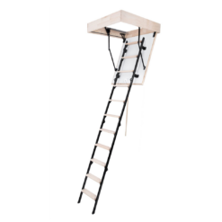 STAIRLUXE Insulated Metal Folding Attic Ladder 8-Feet to 8.54-Feet (Rough Opening: 32.29-Inches x 32.29-Inches ) with 352-lbs. Capacity