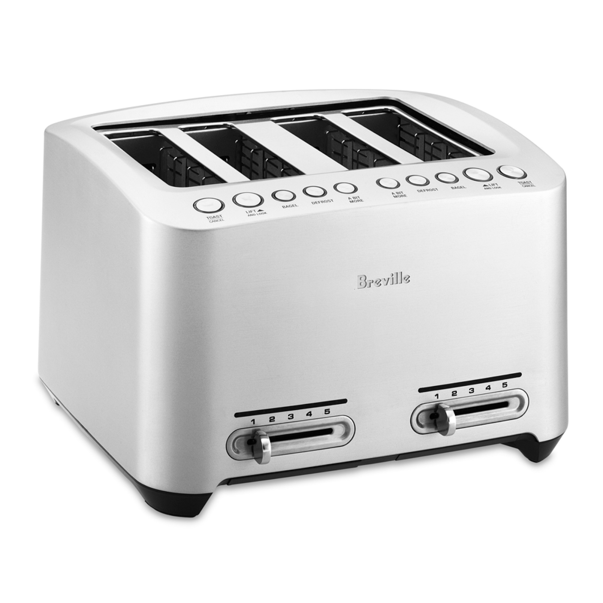 Breville BTA840XL Die-Cast Smart Toaster, 4 Slice, Brushed Stainless Steel