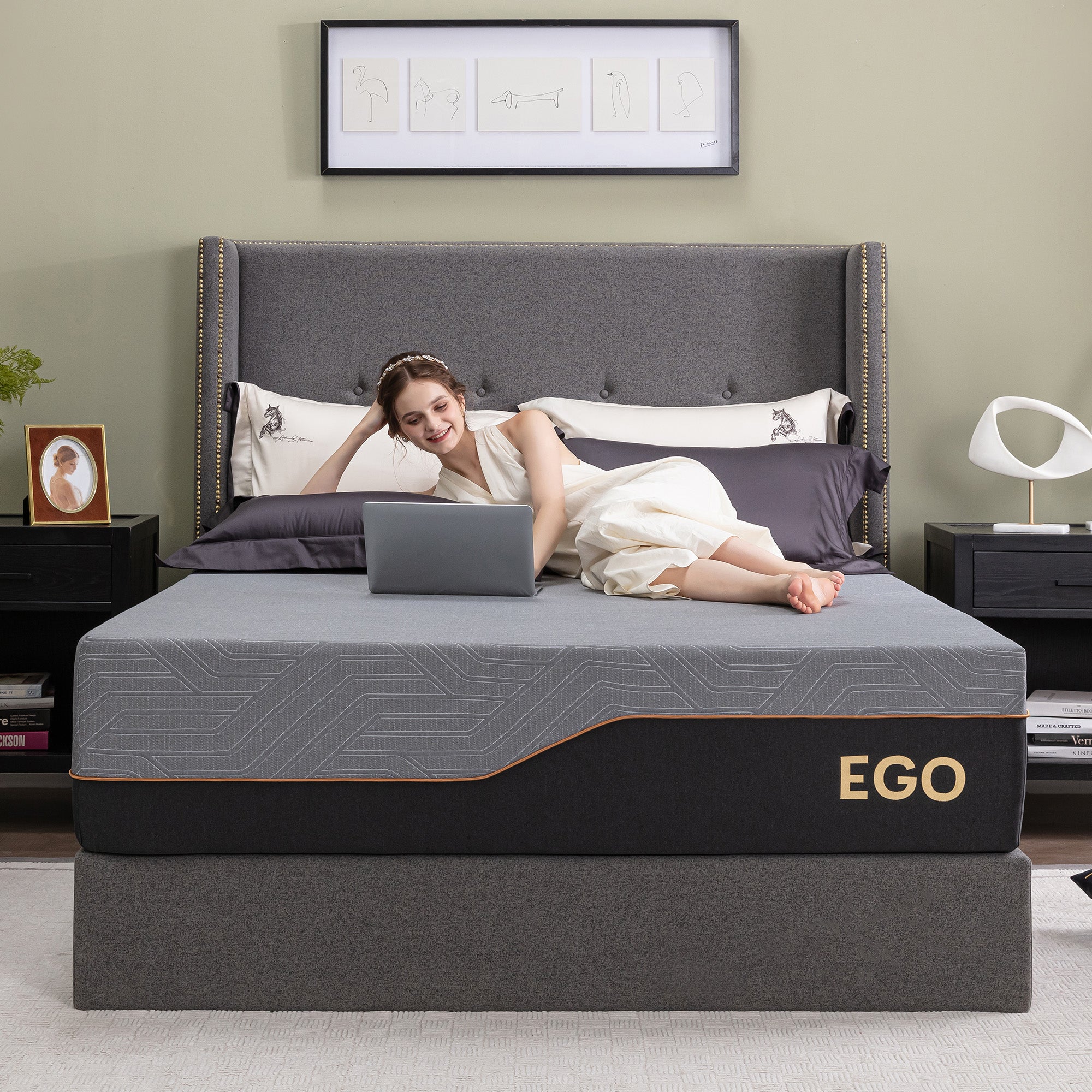 EGOHOME Black 14" Classic Mattress, Foam Classic, Queen - Image 4