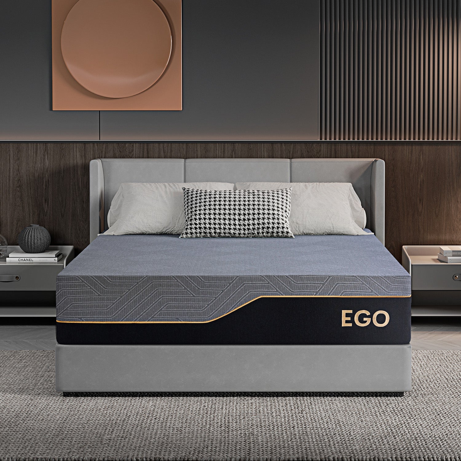 EGOHOME Black 14" Classic Mattress, Foam Classic, Queen