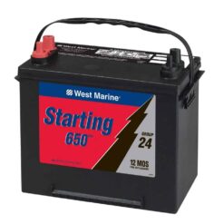 WEST MARINE Flooded Marine Starting Battery, 650MCA, Group 24