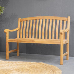 Cambridge Casual Colton 48-in W x 36.25-in H Natural Teak Teak Garden Bench