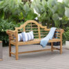 Cambridge Casual Lutyens 65.75-in W x 41-in H Natural Teak Teak Garden Bench