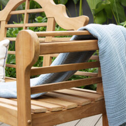 Cambridge Casual Lutyens 65.75-in W x 41-in H Natural Teak Teak Garden Bench