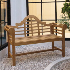 Cambridge Casual Lutyens 54.25-in W x 39-in H Natural Teak Teak Garden Bench