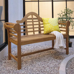 Cambridge Casual Lutyens 54.25-in W x 39-in H Natural Teak Teak Garden Bench