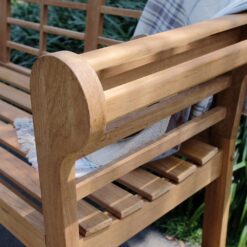 Cambridge Casual Lutyens 54.25-in W x 39-in H Natural Teak Teak Garden Bench
