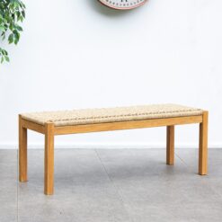 Cambridge Casual Carmel 47-in W x 17-in H Natural Teak Wicker Teak Dining Bench