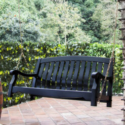 Cambridge Casual Bonn 2 -person Black Mahogany Wood Outdoor Swing