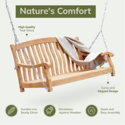 Cambridge Casual Colton 2 -person Natural Teak Wood Outdoor Swing