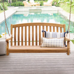 Cambridge Casual Colton 2 -person Natural Teak Wood Outdoor Swing